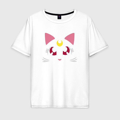 Мужская футболка оверсайз Luna Cat Sailor Moon / Белый – фото 1