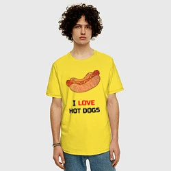 Футболка оверсайз мужская Love HOT DOGS, цвет: желтый — фото 2