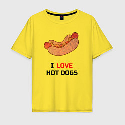 Мужская футболка оверсайз Love HOT DOGS