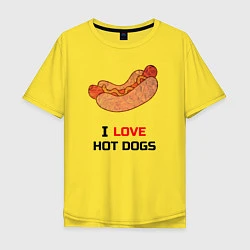 Мужская футболка оверсайз Love HOT DOGS