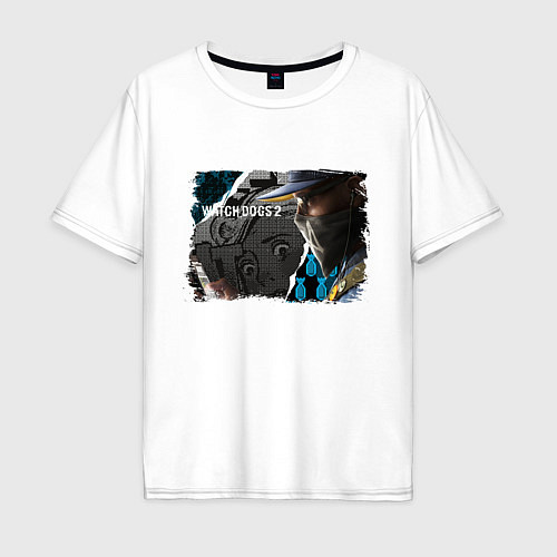 Мужская футболка оверсайз Watch dogs 2 Z / Белый – фото 1