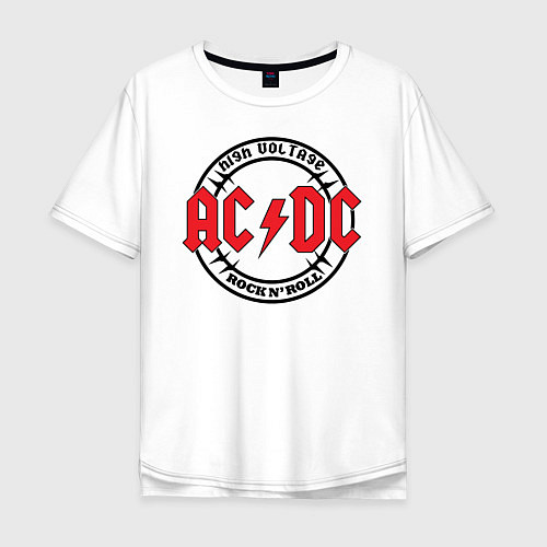 Мужская футболка оверсайз ACDC / Белый – фото 1