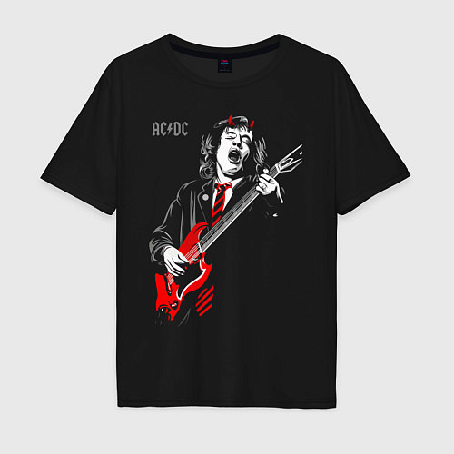 Мужская футболка оверсайз ACDC Angus Young / Черный – фото 1