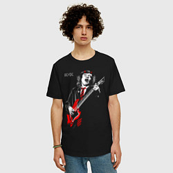 Футболка оверсайз мужская ACDC Angus Young, цвет: черный — фото 2