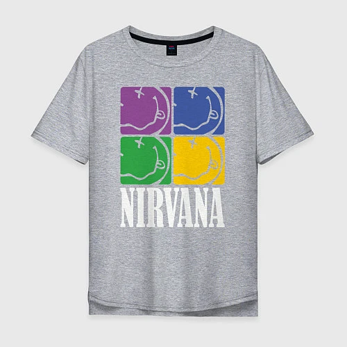 Мужская футболка оверсайз Nirvana / Меланж – фото 1