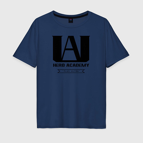 Мужская футболка оверсайз Моя геройская академия / Тёмно-синий – фото 1