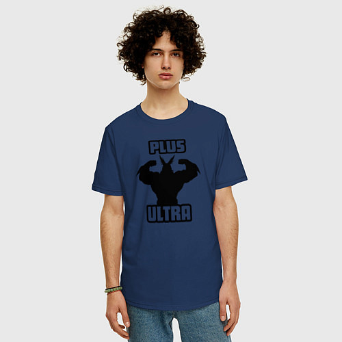 Мужская футболка оверсайз PLUS ULTRA / Тёмно-синий – фото 3