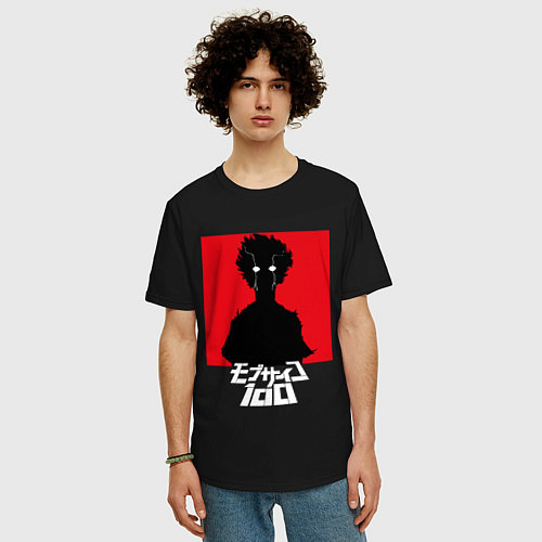 Мужская футболка оверсайз Mob psycho 100 Z / Черный – фото 3