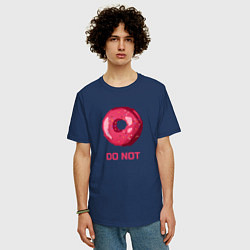 Футболка оверсайз мужская Пончик DO NOT, цвет: тёмно-синий — фото 2
