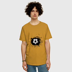 Футболка оверсайз мужская Soccer Ball, цвет: горчичный — фото 2