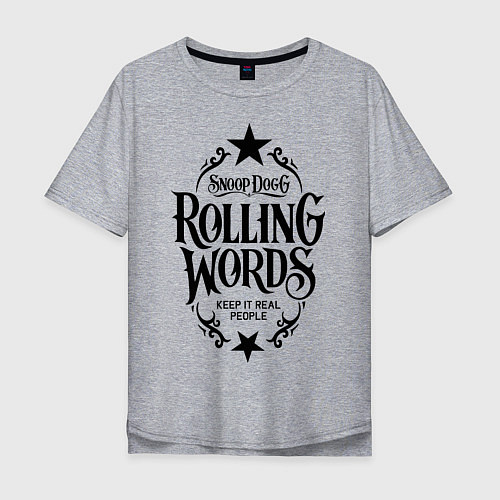 Мужская футболка оверсайз Snoop Dogg: Rolling Words / Меланж – фото 1