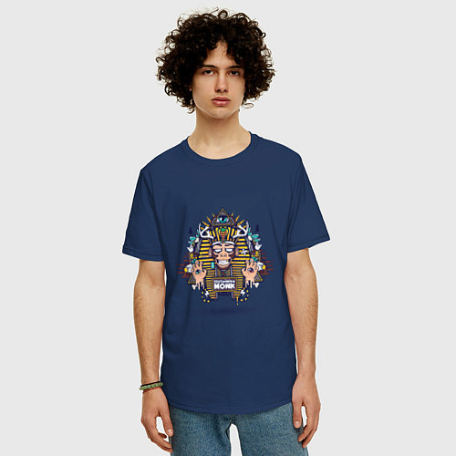 Мужская футболка оверсайз Тутанхамон / Тёмно-синий – фото 3