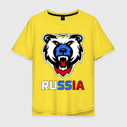 Мужская футболка оверсайз Русский медведь / Желтый – фото 1