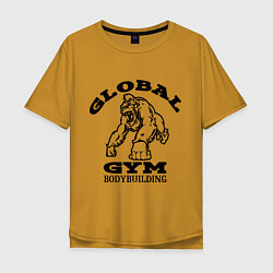 Футболка оверсайз мужская Global Gym цвета горчичный — фото 1