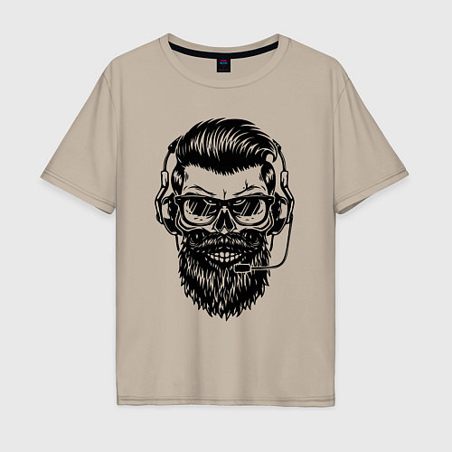 Мужская футболка оверсайз Hipster / Миндальный – фото 1