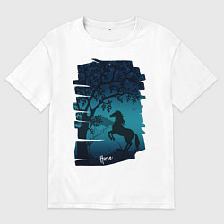 Мужская футболка оверсайз Конь
