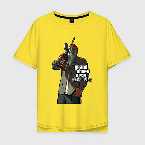Мужская футболка оверсайз GTA San Andreas / Желтый – фото 1