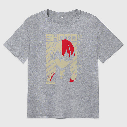 Мужская футболка оверсайз Моя геройская академия / Меланж – фото 1