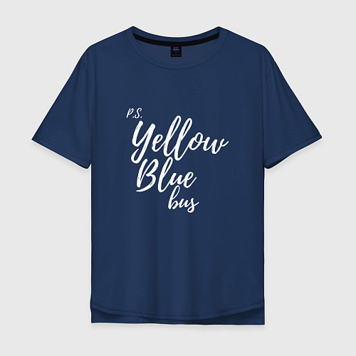 Мужская футболка оверсайз Yellow Blue Bus / Тёмно-синий – фото 1