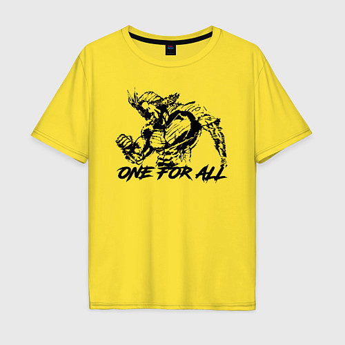 Мужская футболка оверсайз ONE FOR ALL / Желтый – фото 1