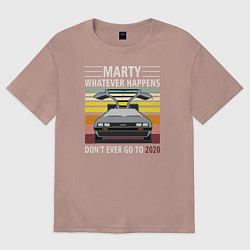 Футболка оверсайз мужская Back to the Future, цвет: пыльно-розовый