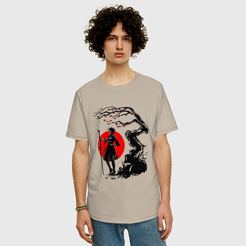 Мужская футболка оверсайз NIER AUTOMATA / Миндальный – фото 3