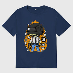 Футболка оверсайз мужская PUBG, цвет: тёмно-синий