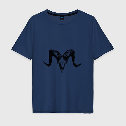 Мужская футболка оверсайз Animal head / Тёмно-синий – фото 1