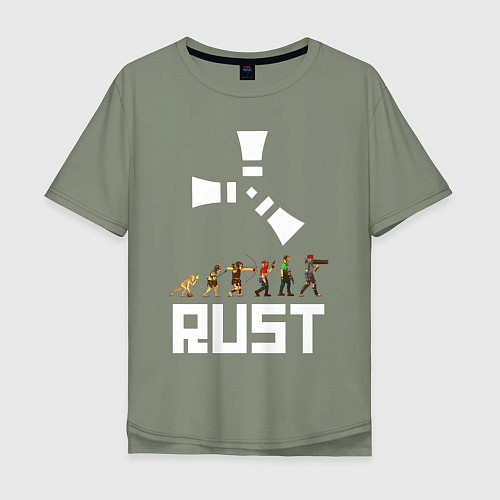 Мужская футболка оверсайз RUST / Авокадо – фото 1