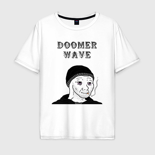 Мужская футболка оверсайз Doomer Wave / Белый – фото 1