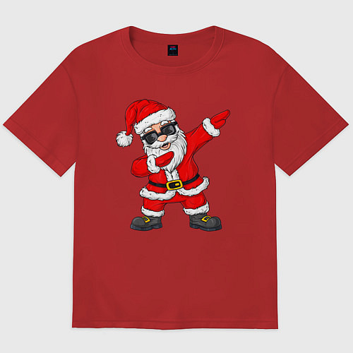 Мужская футболка оверсайз Dabing Santa / Красный – фото 1