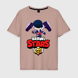 Футболка оверсайз мужская Brawl Stars Эдгар, цвет: пыльно-розовый