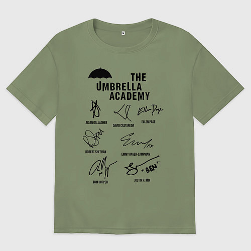 Мужская футболка оверсайз АК АМБРЕЛЛА АВТОГРАФЫ АКТЁРОВ / Авокадо – фото 1