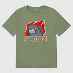 Футболка оверсайз мужская Among Us sabotage амонг ас саботаж, цвет: авокадо