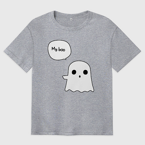 Мужская футболка оверсайз My boo / Меланж – фото 1