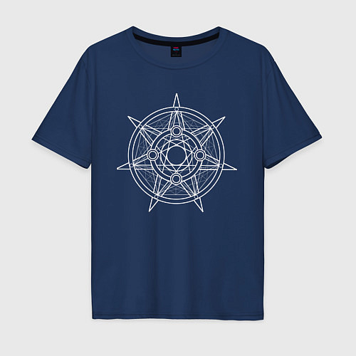Мужская футболка оверсайз Магический кругThe magic cir / Тёмно-синий – фото 1