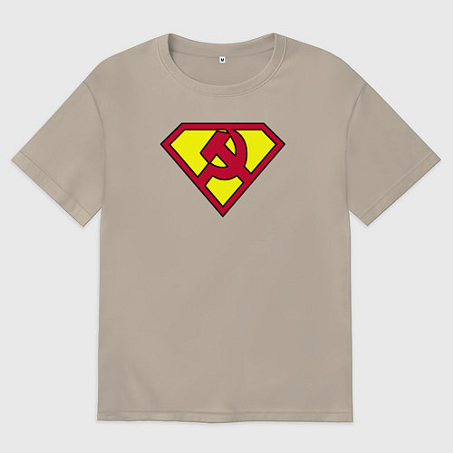 Мужская футболка оверсайз СССР man / Миндальный – фото 1