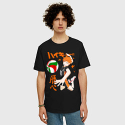 Футболка оверсайз мужская ВОЛЕЙБОЛ!! HAIKYUU!!, цвет: черный — фото 2
