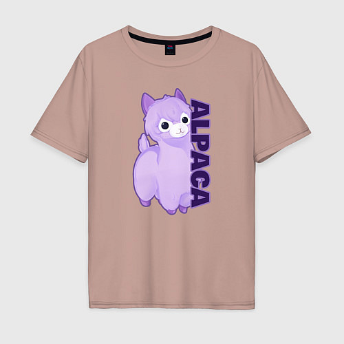 Мужская футболка оверсайз Alpaca / Пыльно-розовый – фото 1