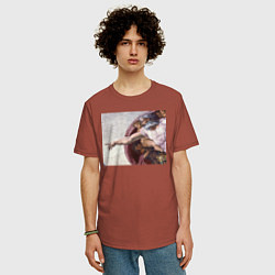 Футболка оверсайз мужская Искусство, цвет: кирпичный — фото 2