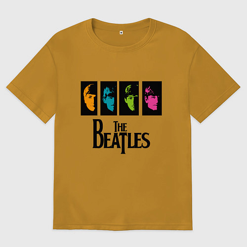 Мужская футболка оверсайз Всемирный день The Beatles / Горчичный – фото 1