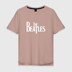 Футболка оверсайз мужская The Beatles, цвет: пыльно-розовый