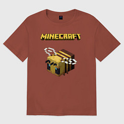 Футболка оверсайз мужская Minecraft, цвет: кирпичный