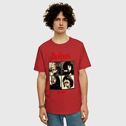 Футболка оверсайз мужская The Beatles LET IT BE, цвет: красный — фото 2