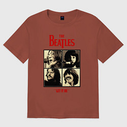 Футболка оверсайз мужская The Beatles LET IT BE, цвет: кирпичный