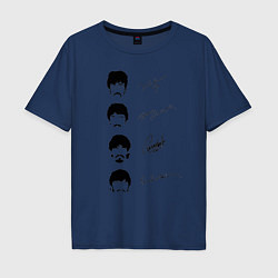Мужская футболка оверсайз The Beatles автографы