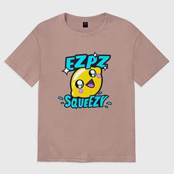 Футболка оверсайз мужская Easy Peasy Lemon Squeezy, цвет: пыльно-розовый