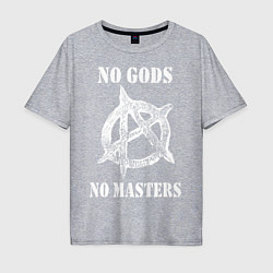 Мужская футболка оверсайз NO GODS NO MASTERS