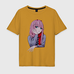 Футболка оверсайз мужская Zero Two, цвет: горчичный