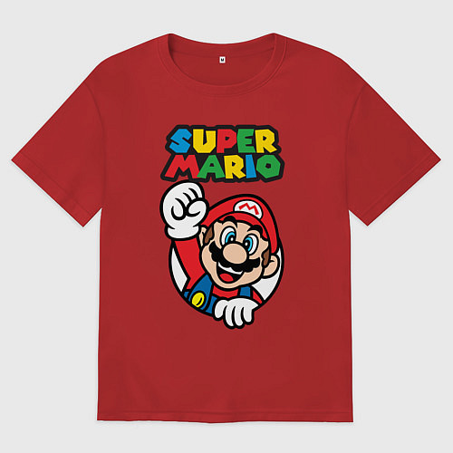 Мужская футболка оверсайз Mario / Красный – фото 1
